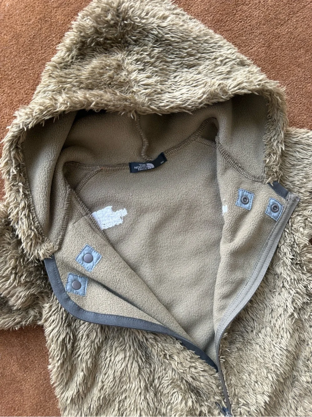 The North Face fleece faux fur baby snowsuit